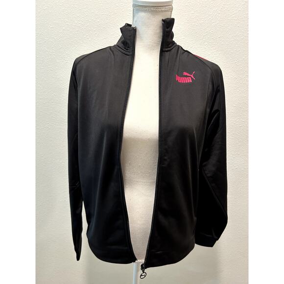 Puma Womens Piped Track Jacket - 680672-55 - Puma Black/Garnet Rose - XS B71 - Picture 1 of 7